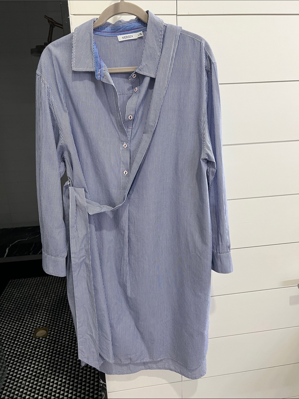 Mersea blue striped shirt dress L/XL - Picture 5 of 8